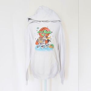 Space Jam Hooded Character Sweatshirt Size Small White Vintage